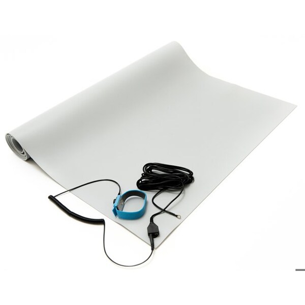 ESD Anti-Static Table Mat Kit, 3 Ft. x 8 Ft., Gray